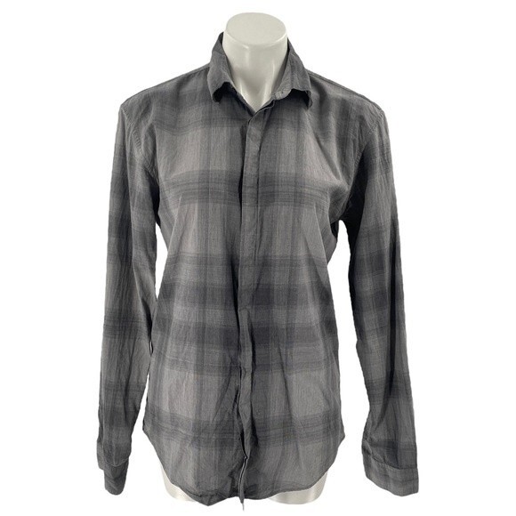 BURBERRY LONDON cotton plaid long sleeved button down sz SMALL - Picture 1 of 12